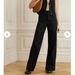 Paige Harper Coated Black Wide Leg Jeans - Size 28 - New/Never Worn